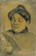 Theo van Doesburg Theo van Doesburg. Portrait of Agnita Feis reading the Bible. 1907 oil painting picture wholesale